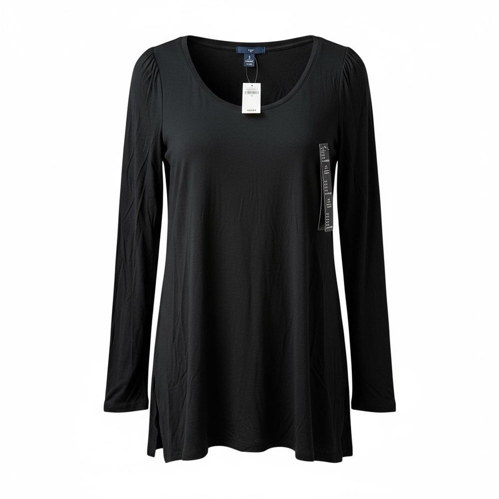 GAP S Black Silky Knit Long Sleeve Tee NWT R $29